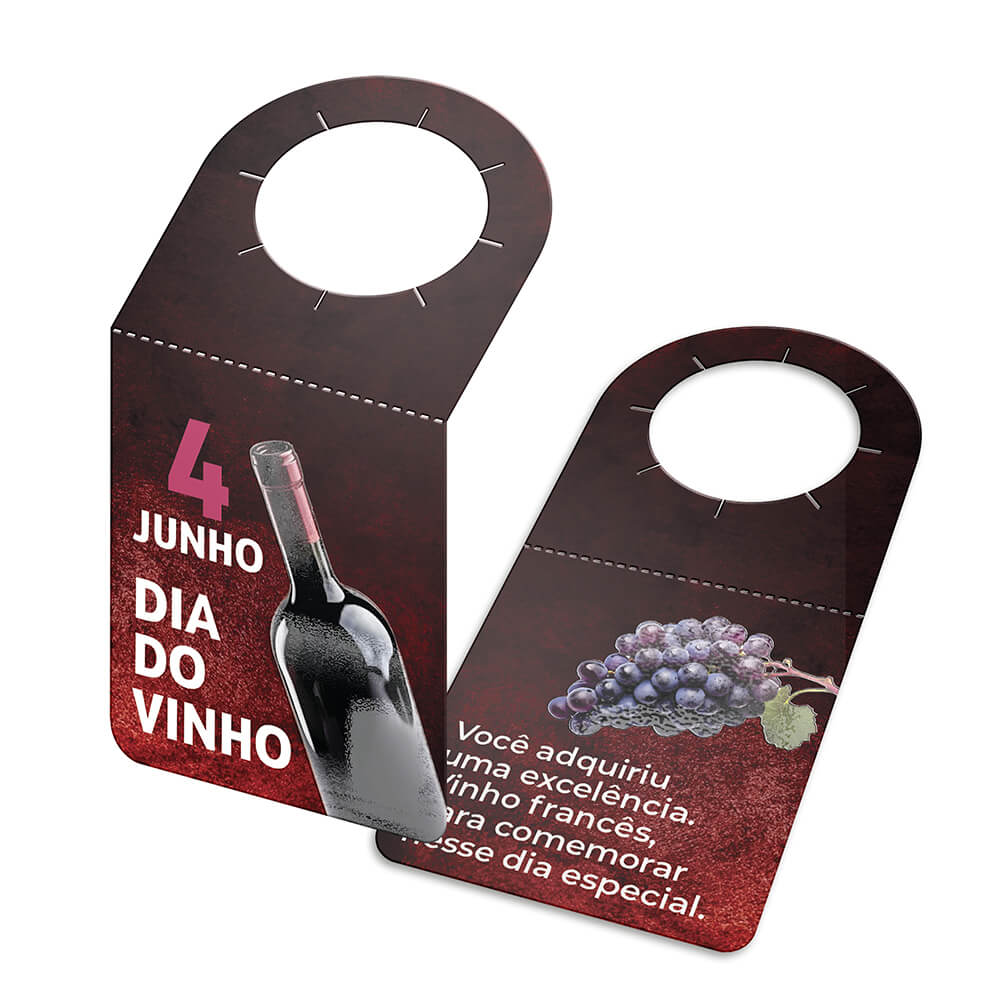 Tags Para Garrafa Couchê 300g Laminação Fosca Verniz Localizado Frente E Verso (91x153mm)