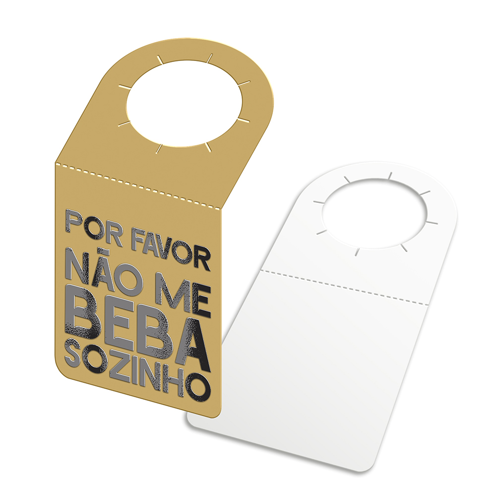 Tags Para Garrafa Couchê 300g Laminação Fosca Verniz Localizado Frente (91x153mm)