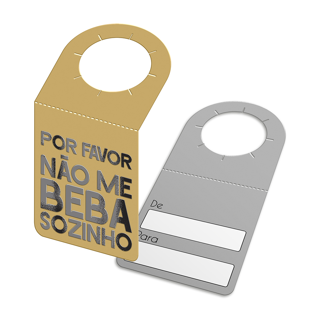 Tags Para Garrafa Couchê 300g Laminação Fosca Verniz Localizado Frente (91x153mm)