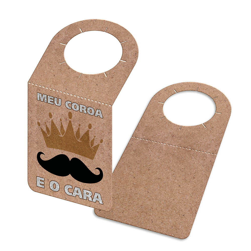 Tags Para Garrafa Kraft 250g Sem Laminação E Sem Verniz Com Tinta Branca (91x153mm)