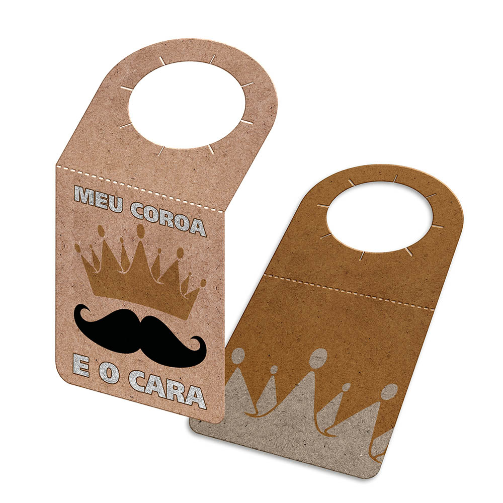 Tags Para Garrafa Kraft 250g Sem Laminação E Sem Verniz Com Tinta Branca (91x153mm)