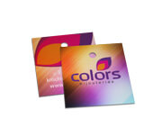 Tags Especiais Couchê 300g Hot Stamping Frente com Laminação Fosca Frente e Verso (45x51mm)