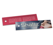 Tags Especiais Couchê 300g Hot Stamping Frente com Laminação Fosca Frente e Verso (91x25mm)