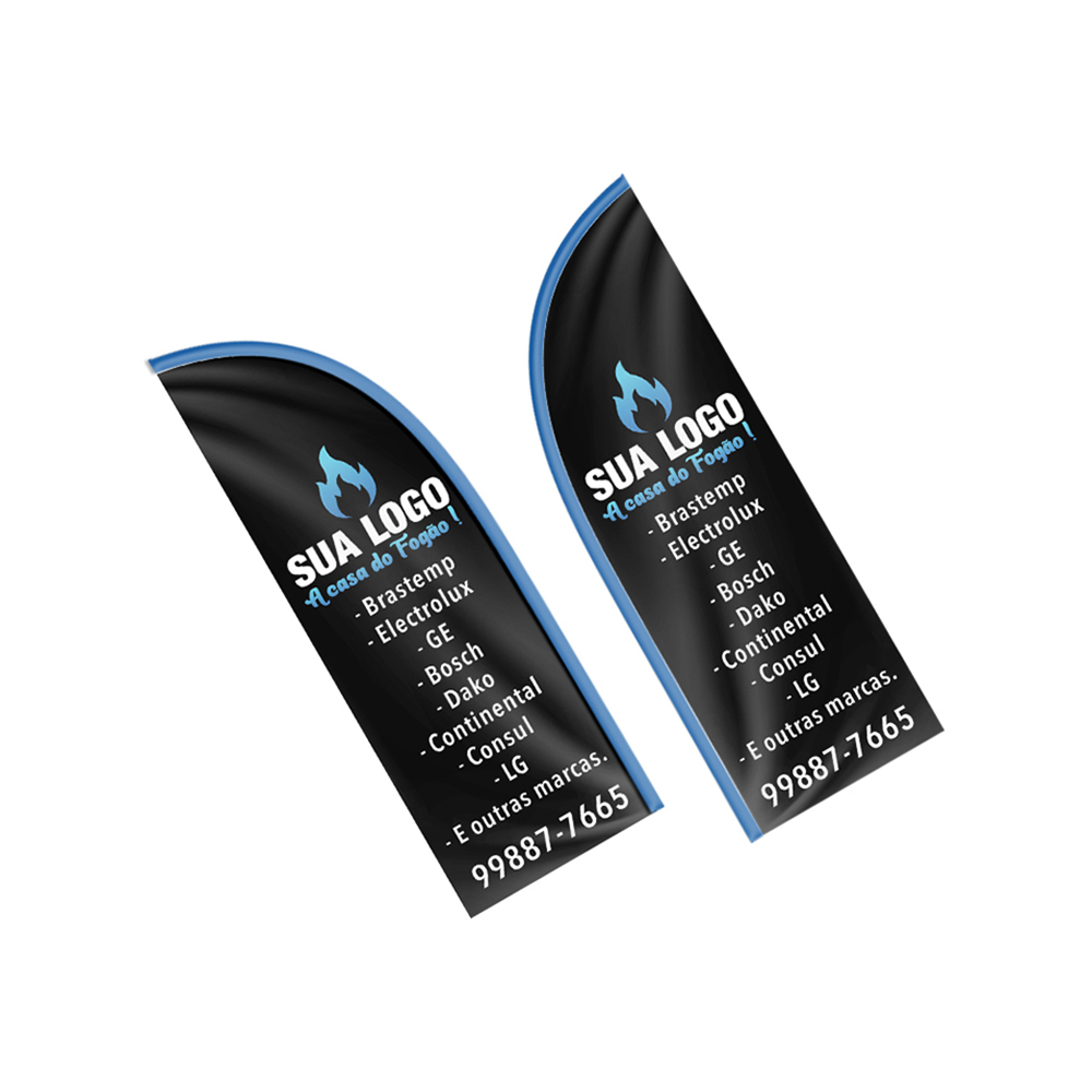 Wind Banner Bandeira Avulsa Tecido Oxford Tamanho M (Modelo Faca)