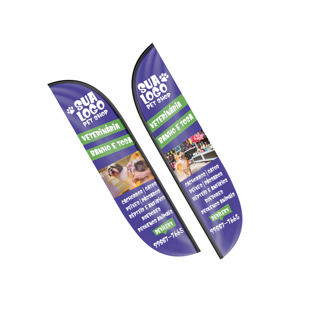 Wind Banner Bandeira Avulsa Tecido Oxford Tamanho GG (Modelo Pena)