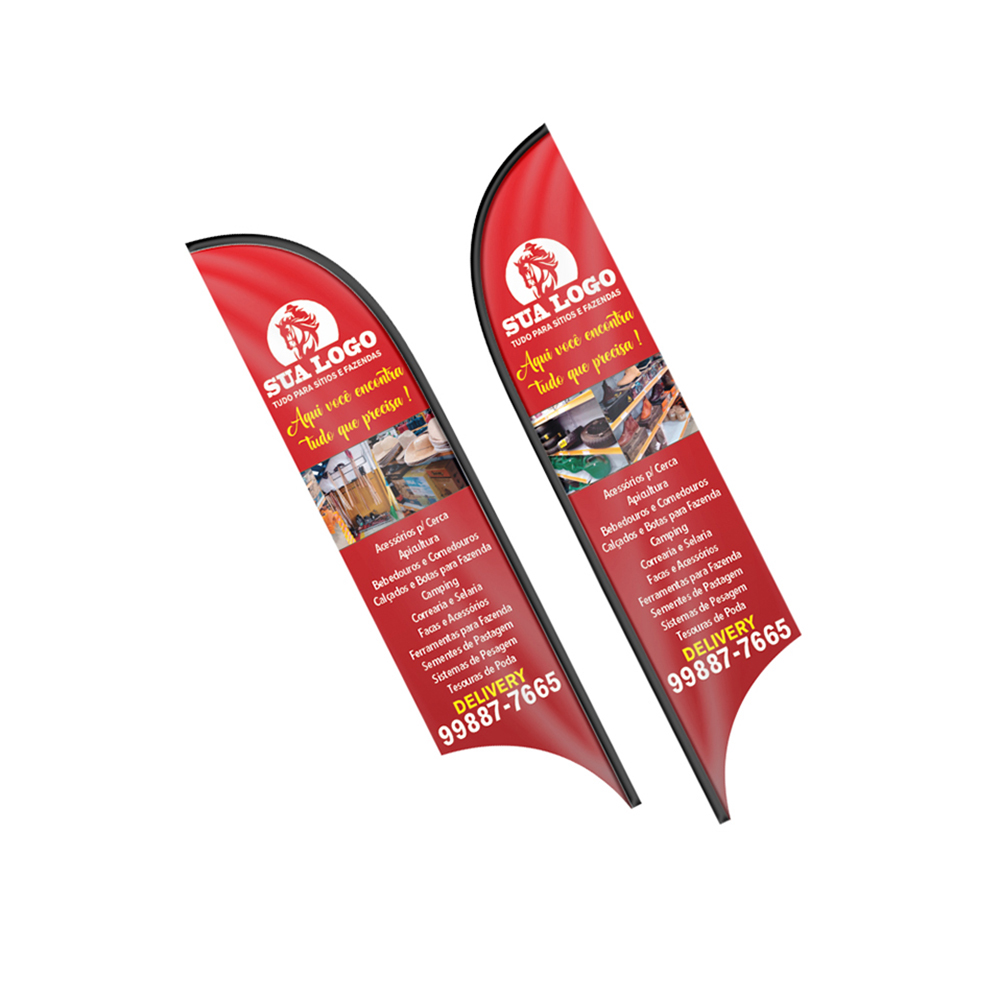 Wind Banner Bandeira Avulsa Tecido Oxford Tamanho GG (Modelo Vela)