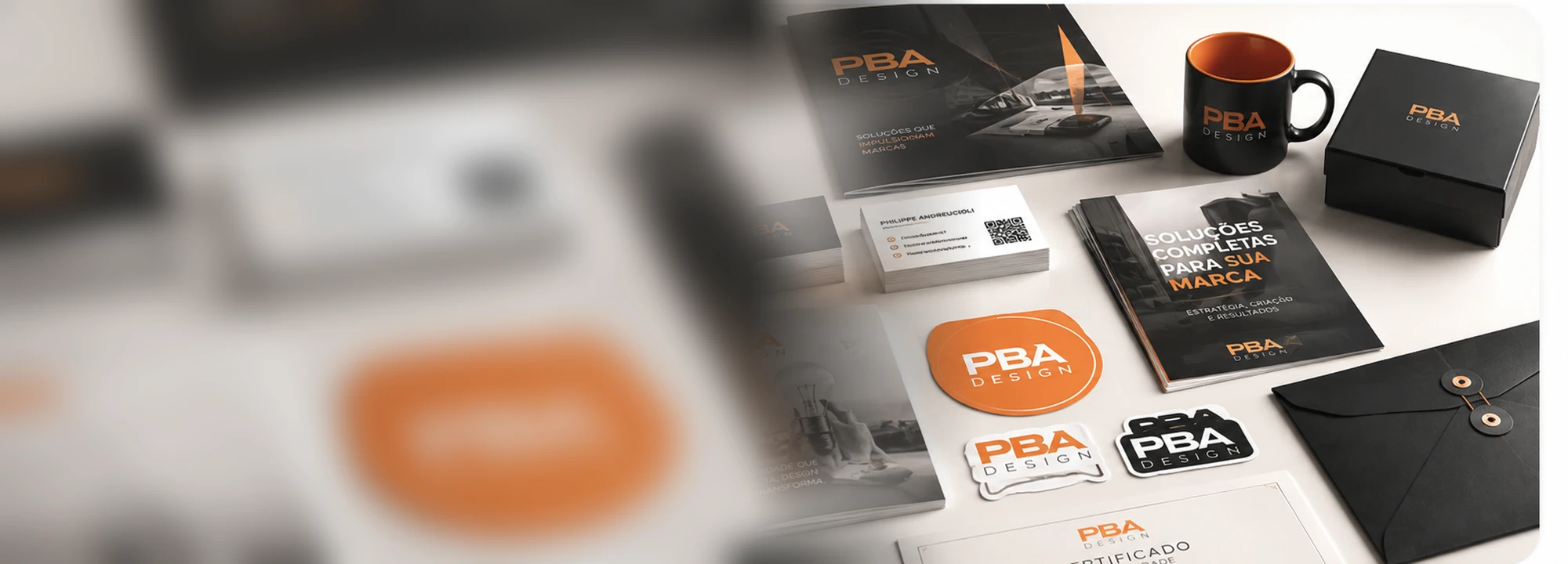 Produtos de produção gráfica da Agência PBA Design
